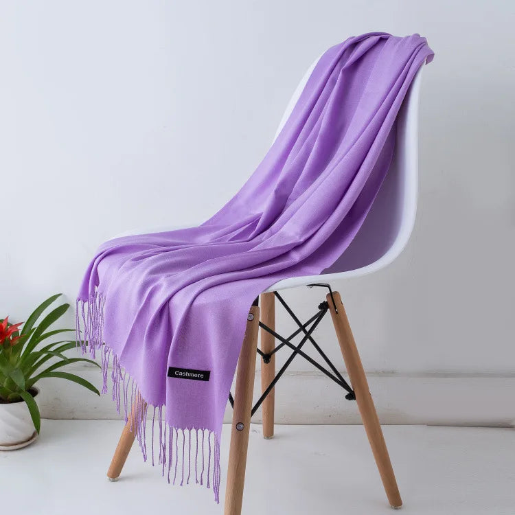 Fashion Solid Scarf Women Cashmere Soft Winter Warm Scarves Hijab Female Long Headband Shawl Wraps Bandana Foulard 2022 Echarpe Quick Pick Grocers